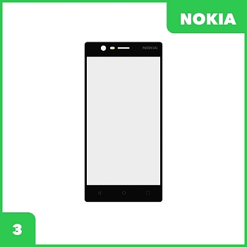 Стекло для переклейки дисплея Nokia 3, черный
